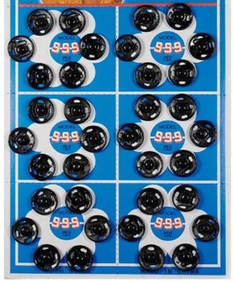 Кнопки пришивные металлические на блистере, 10 мм черные