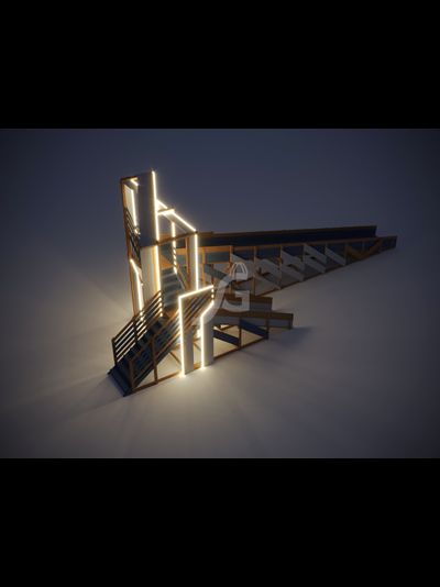 Зимняя деревянная горка &quot;IgraGrad Snow Fox 12 м&quot; с двумя скатами мод.3