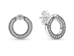 Двусторонние пусеты Пандора логомания