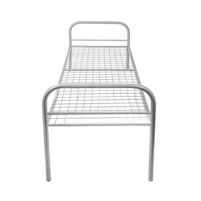 Кровать металлическая одноярусная "Бюджет +2"КА-1-1 (800х1900, сетка 50х50, 2 перемычки), цвет серый