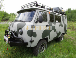 Передний силовой бампер серии Трофи на УАЗ Буханка 2989, 3741, 3909, 2206, 3962, 3303, 39094 1965- (02.051.01)