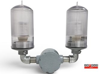 Сдвоенный заградительный огонь 2хЗОМ LED 10кд, тип «А», 220V AC, IP65.