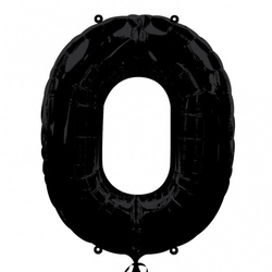 Воздушный шар фольгированный "ЦИФРА 0. ЧЕРНЫЙ"