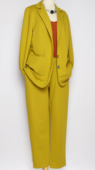 КОСТЮМ БРЮЧНЫЙ "ДВОЙКА ТРИКОТАЖ" горчица р.50-56