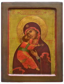 Образ Пресвятой Божией Матери “Владимирская”. Рукописная икона.
