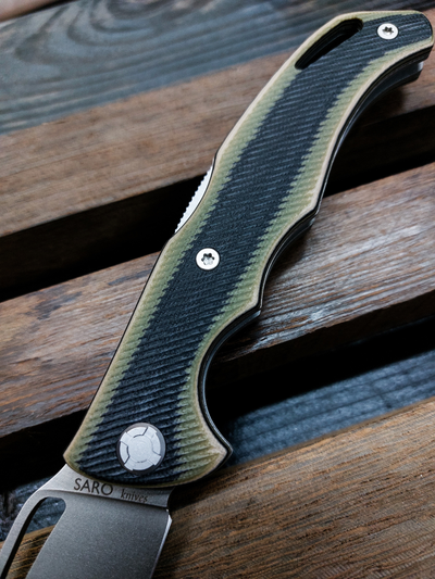 Складной нож Кайман EVO сталь ELMAX, рукоять G10, цвет тайга