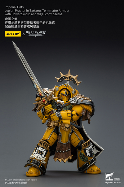 Претор Имперских Кулаков в броне Тартарос (Warhammer Horus Heresy) - КОЛЛЕКЦИОННАЯ ФИГУРКА 1/18 Imperial Fists Legion Praetor in Tartaros Terminator Armour  (JT03295) - JOYTOY