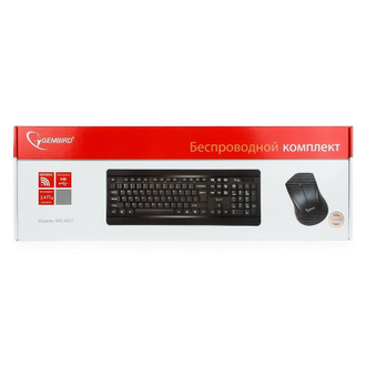 Набор клавиатура+мышь Gembird KBS-8001, 1000DPI Wireless, черный