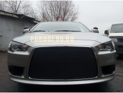 Защита радиатора Mitsubishi Lancer X 2011- black PREMIUM