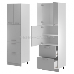 ЛЕ274 Пенал кухонный "Аляска" ПСВ-62. Размер: 600*2150*566