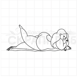 штамп Девушка лежит на коврике