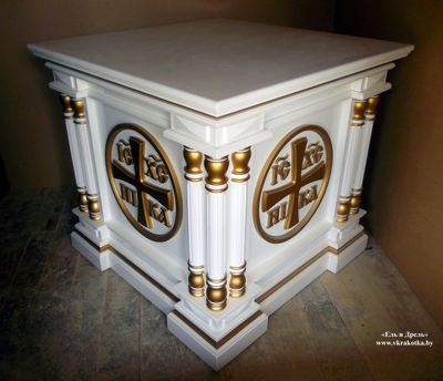 Облачение на престол белое с золотом