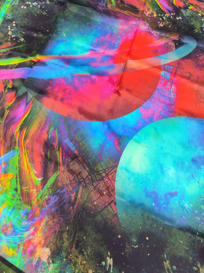 Павловопосадский платок Космос 10090-1