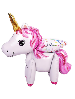 Ходячая фигура с гелием "Единорог розовый"