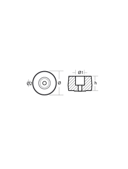 Магниевый анод Tecnoseal 02403/1MG Ø58x35мм цилиндрический для двигателей Castoldi