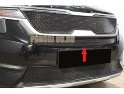 Защита радиатора для KIA Seltos 2019- black центр PREMIUM