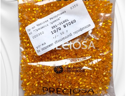 Топаз прозрачный бисер с серебряной линией