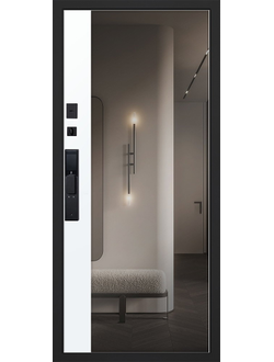 Стальная дверь   Сапсан с зеркалом (биометрический замок Smart lock DZ 888)