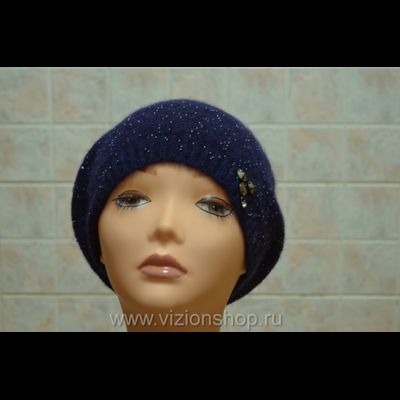 Берет с бусинками Vizio Италия 5503 синий