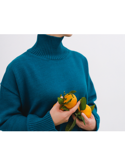 Свитер из шерсти мериноса  (морская волна)