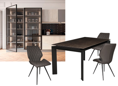 LARS антрацит/ керамика антрацит 140(+70)х90