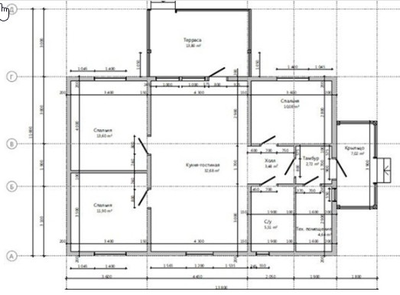 Одноэтажный каркасный дом с тремя спальнями 98м² (SK15)