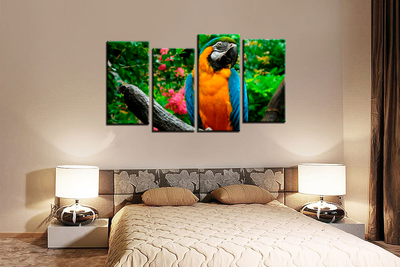 Модульная картина "Попугай"