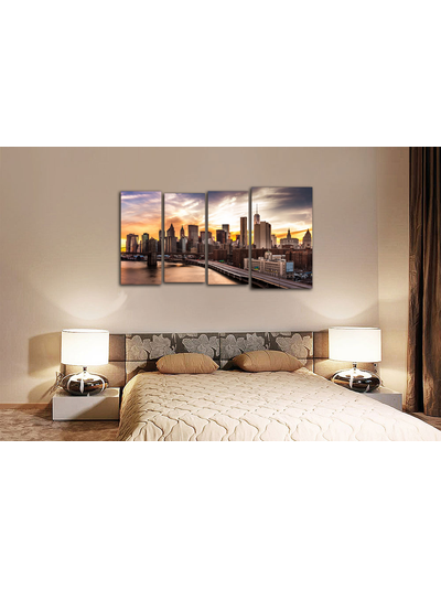 Модульная картина "Закат в Нью-Йорке"