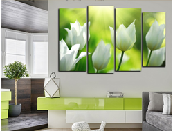 Модульная картина "Белые тюльпаны"