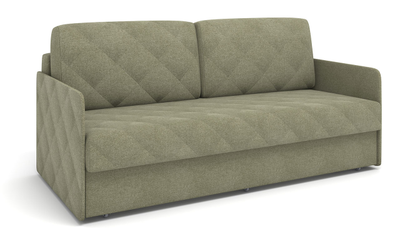 ДВУСПАЛЬНЫЙ КОМПАКТНЫЙ ПРУЖИННЫЙ ДИВАН-КРОВАТЬ ТУЛУЗА, МЕТАЛЛОСКЕЛЕТ С МЕХАНИЗМОМ ЕВРОКНИЖКА С УЗКИМИ ПОДЛОКОТНИКАМИ