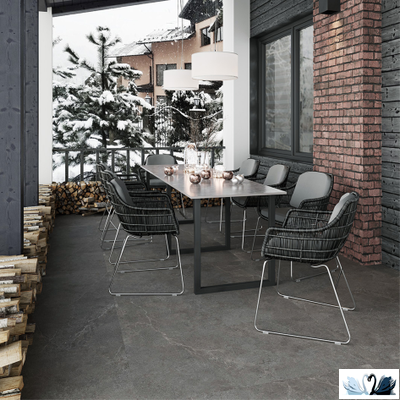 Керамогранит Staro Антислип Лаймстоун Неро\Antislip Limestone Nero 60x60 см матовый