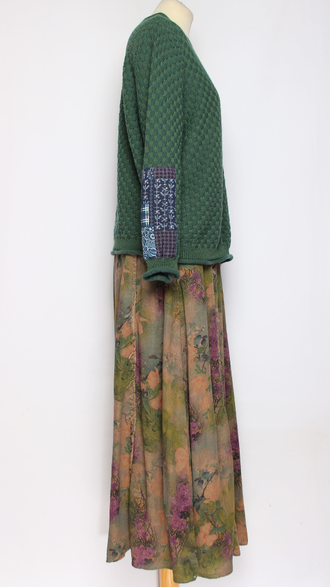 Джемпер ХЛОПОК "ГОЛУБЫЕ НАШИВКИ" бежевый, трава, шоколад до р.50