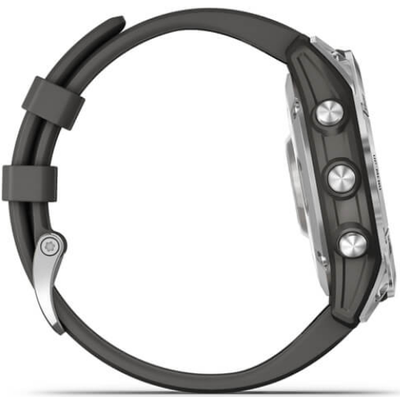 Умные часы Garmin Fenix 7 серебристый с графитовым силиконовым ремешком
