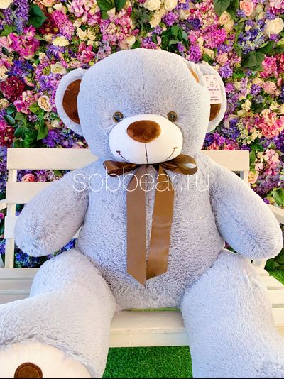 Большой плюшевый мишка 150 см серый Тони