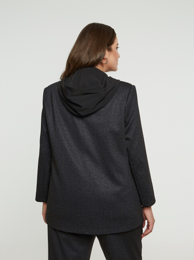 Жакет из твида с отстегивающимся капюшоном