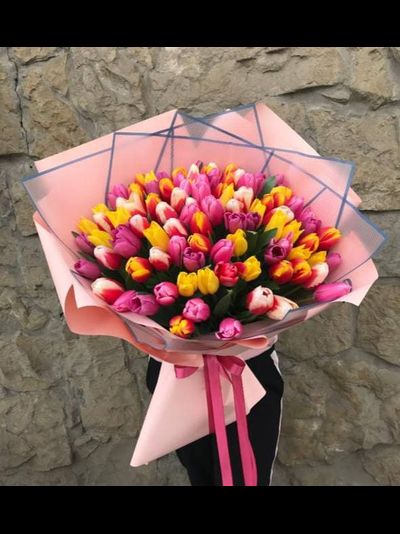 Микс из 101 тюльпана