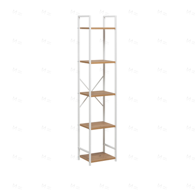 Стеллаж Leset Стилвуд 15 узкий с пятью полками Белый/Дуб крафт золотой