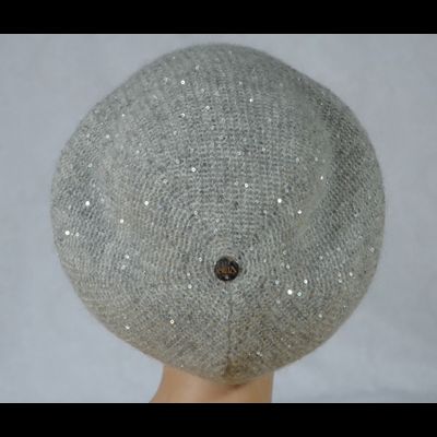 Серый итальянский берет с пайетками Vizio 6735