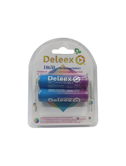 Перезаряжаемая батарея "Deleex" (Li-ion 18650) характеристики: 8800mAh/3.7V/2шт/45г