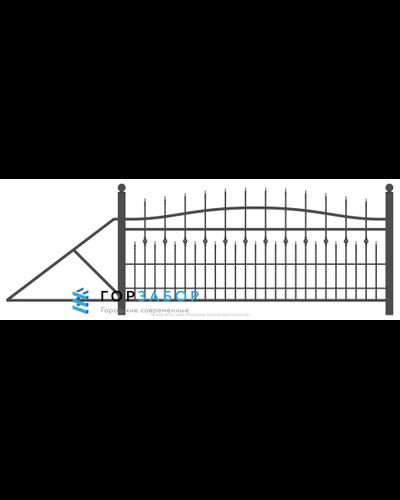 Установка откатных сварных ворот с элементами ковки KSZ15-36 на монолитном фундаменте