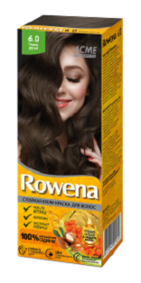Rowena Стойкая Крем-Краска для волос тон 6.0  Тёмно-Русый ( с аммиаком)