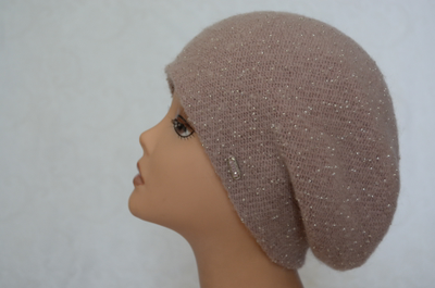 Розовый берет с бисером для женщин Италия Vizio 6459