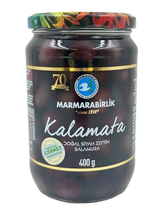 Оливки с косточкой  MARMARABIRLIK KALAMATA 4XL, 400 гр