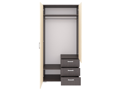 Шон-14 шкаф двухдверный распашной Венге/Дуб молочный