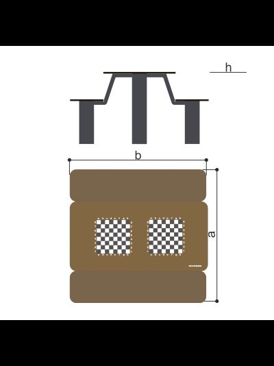 Стол со скамьями с рисунком «Шахматы» Romana 302.34.00-01