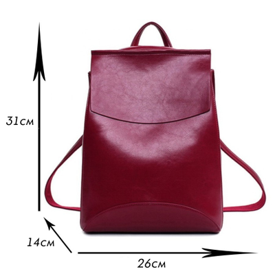 Рюкзак-сумка French из натуральной кожи + ПОДАРОК, Цвет: Бордовый, Черный, Синий, Платина, Красный, Белый