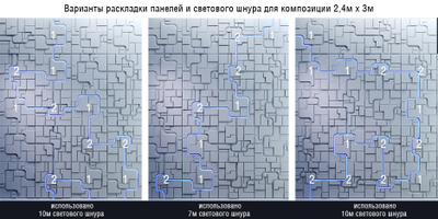 Гипсовая панель SPACE + LED артикул D-0006