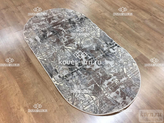 Ковер KALAHARI w7212 l.grey-d.beige / 0,8*1,5 м овал