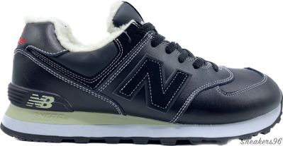 New Balance 574 с Мехом Black/White Мужские (41-45)