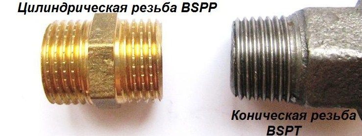 Коническая резьба и цилиндрическая резьба отличие, стандарт BSPP, BSPT, BSP, NPT, NPTF